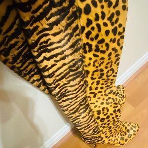 Leopard knee high boots